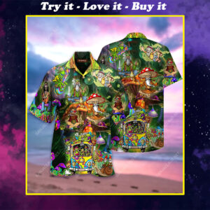 Hippie Man And Mushroom Full Printing Hawaiian Shirt