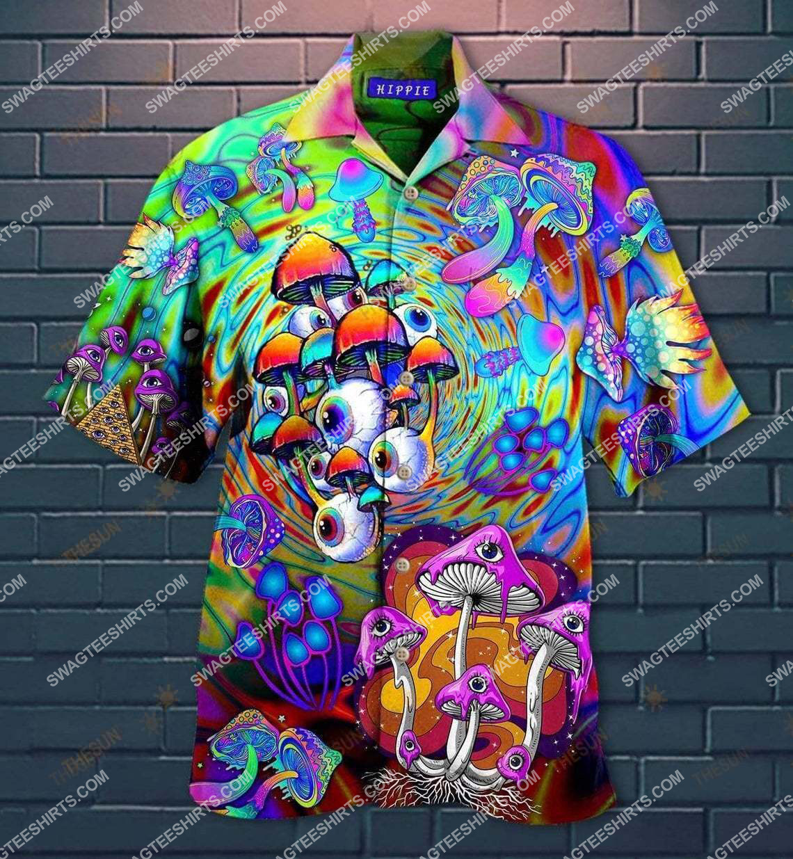 Hippie Mushroom Eyes All Over Printed Hawaiian Shirt Hippie Mushroom Eyes All Over Printed Hawaiian Shirt