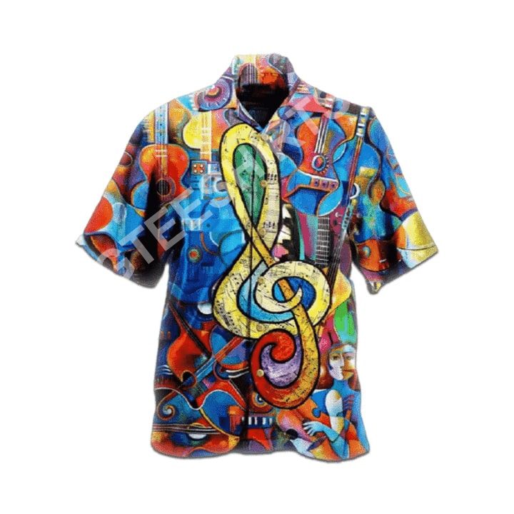 Hippie Music Note All Over Printed Hawaiian Shirt Hippie Music Note All Over Printed Hawaiian Shirt