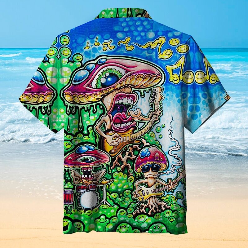 Hippie Rock Psychedelic Mushroom Hawaiian Shirt Hippie Rock Psychedelic Mushroom Hawaiian Shirt