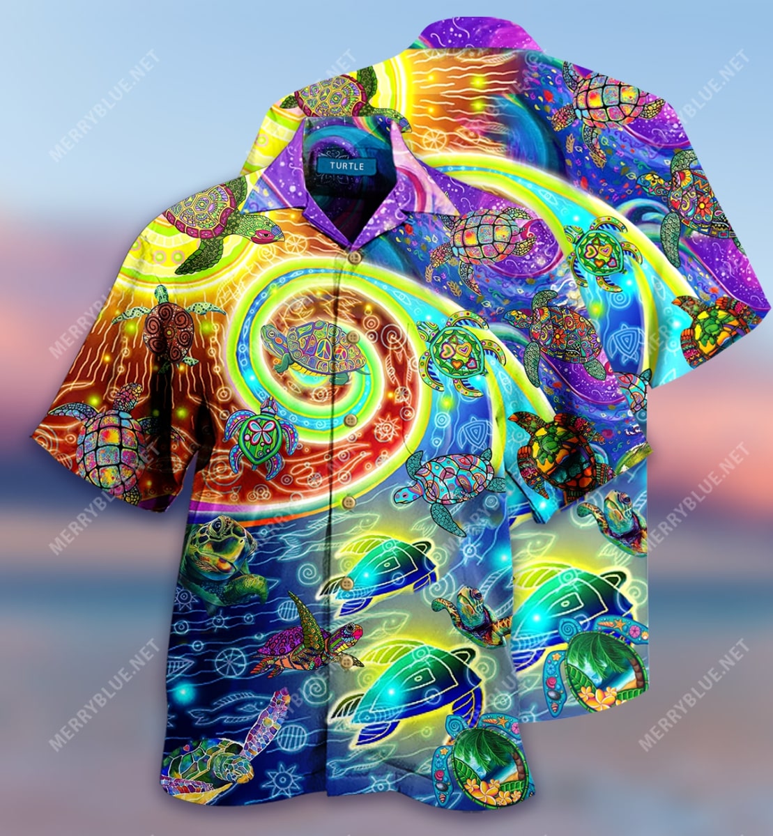 Hippie Turtles Waves All Over Printed Hawaiian Shirt Hippie Turtles Waves All Over Printed Hawaiian Shirt