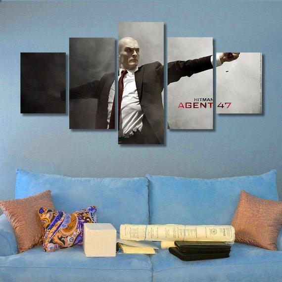 Hitman - Gaming 5 Panel Canvas Art Wall Decor Hitman - Gaming 5 Panel Canvas Art Wall Decor
