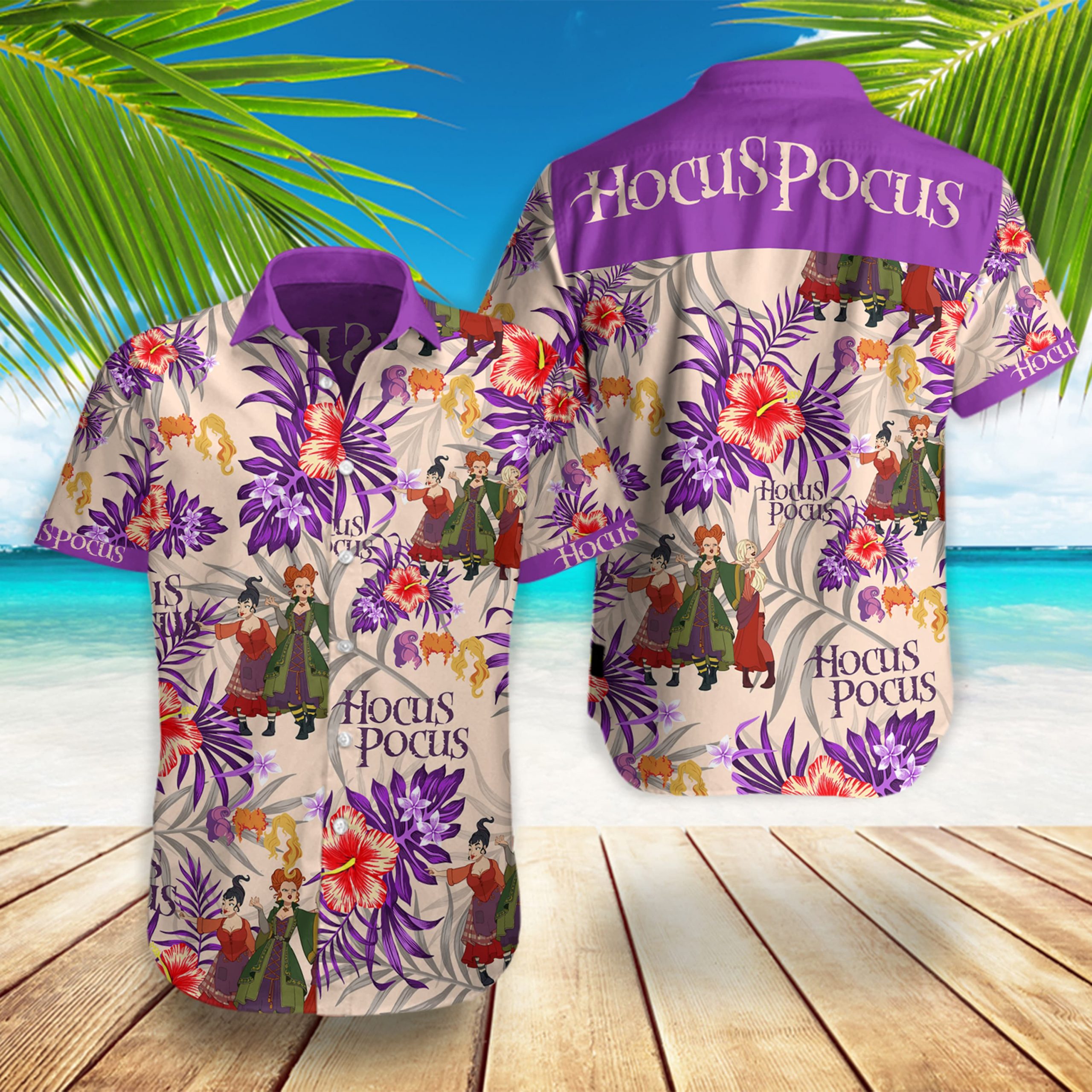 Hocus Pocus Hawaiian Shirt Summer Button Up Hocus Pocus Hawaiian Shirt Summer Button Up