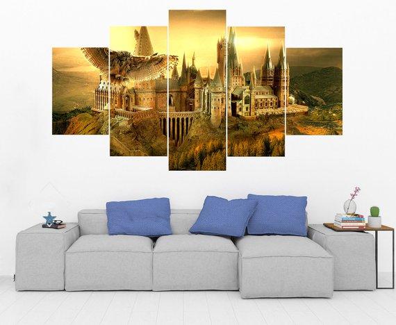 Hogwarts - Harry Potter 6 - Movie 5 Panel Canvas Art Wall Decor Hogwarts - Harry Potter 6 - Movie 5 Panel Canvas Art Wall Decor
