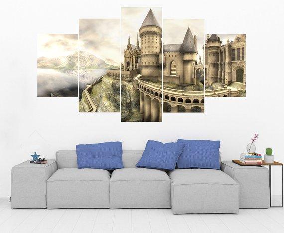 Hogwarts - Harry Potter 8 - Movie 5 Panel Canvas Art Wall Decor Hogwarts - Harry Potter 8 - Movie 5 Panel Canvas Art Wall Decor