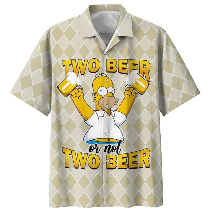 Homer Simpson Two Beer Or Not Two Beer Premium Hawaiian Shirt Homer Simpson Two Beer Or Not Two Beer Premium Hawaiian Shirt