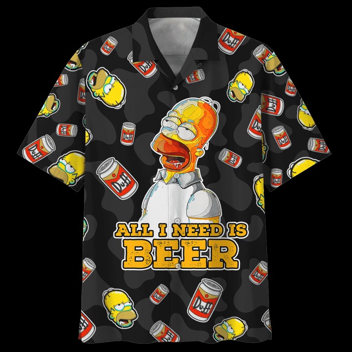 Homer Simpson With Beer Hawaiian Shirt Homer Simpson With Beer Hawaiian Shirt