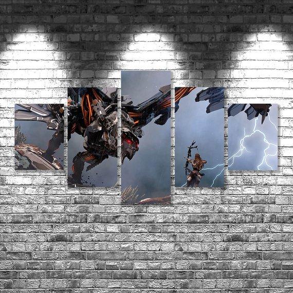 Horizon Zero Dawn 02 - Gaming 5 Panel Canvas Art Wall Decor Horizon Zero Dawn 02 - Gaming 5 Panel Canvas Art Wall Decor