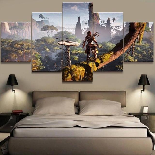Horizon Zero Dawn 1 - Gaming 5 Panel Canvas Art Wall Decor Horizon Zero Dawn 1 - Gaming 5 Panel Canvas Art Wall Decor