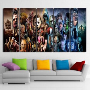 Horror 02 - Movie 5 Panel Canvas Art Wall Decor
