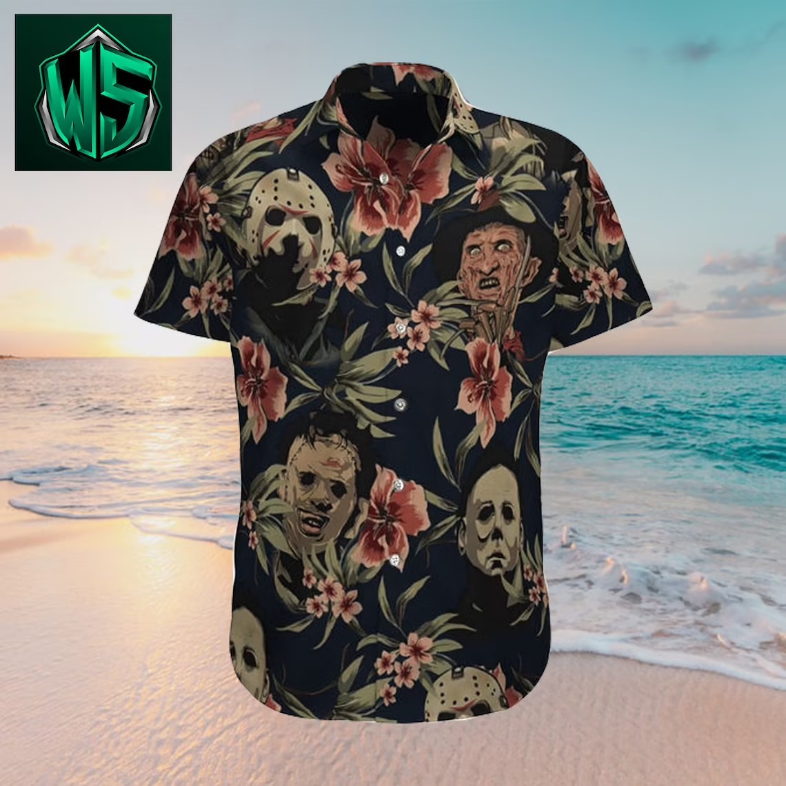 Horror Movie Characters Hawaiian Shirt Horror Movie Characters Hawaiian Shirt