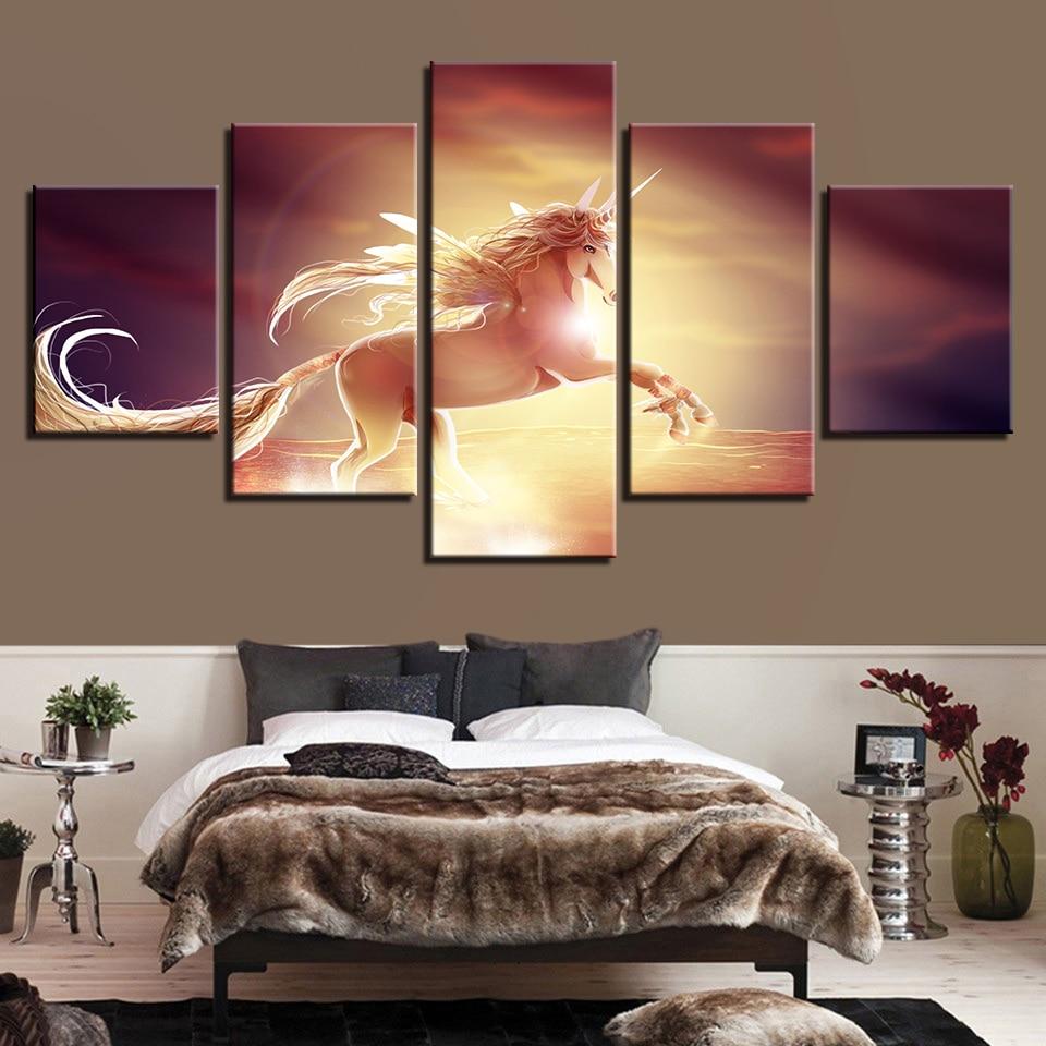 Horse Sunshine - Animal 5 Panel Canvas Art Wall Decor Horse Sunshine - Animal 5 Panel Canvas Art Wall Decor