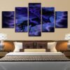 Horse With Purple Wings - Animal 5 Panel Canvas Art Wall Decor
