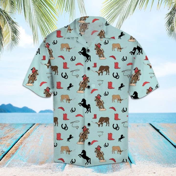 Horses And Cowgirls Hawaiian Shirt Summer Button Up Horses And Cowgirls Hawaiian Shirt Summer Button Up