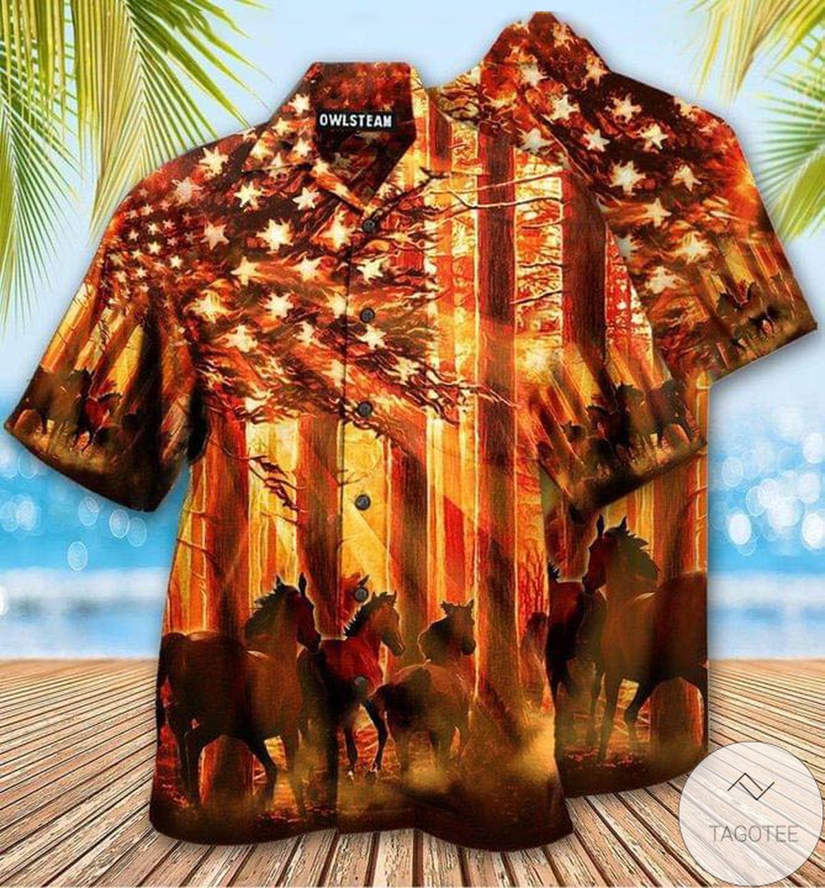 Horses In A Fall Forest Hawaiian Shirt Horses In A Fall Forest Hawaiian Shirt