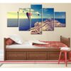 Hot Air Balloon Landscape - Nature 5 Panel Canvas Art Wall Decor