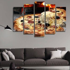 Hot Pizza - Kitchen 5 Panel Canvas Art Wall Decor