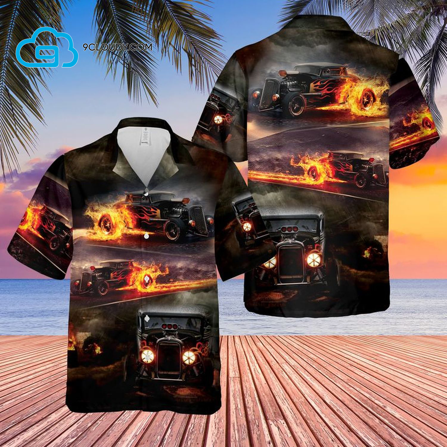 Hot Rod Fire Full Print Hawaiian Shirt Hot Rod Fire Full Print Hawaiian Shirt