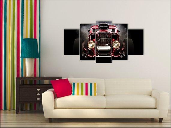 Hot Rod Roadster Cars - Automative 5 Panel Canvas Art Wall Decor Hot Rod Roadster Cars - Automative 5 Panel Canvas Art Wall Decor