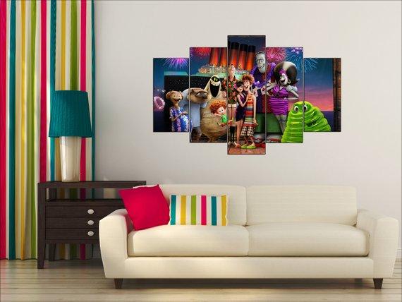 Hotel Transylvania - Cartoon 5 Panel Canvas Art Wall Decor Hotel Transylvania - Cartoon 5 Panel Canvas Art Wall Decor