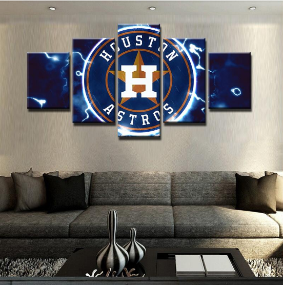 Houston Astros Team Baseball - Sport 5 Panel Canvas Art Wall Decor Houston Astros Team Baseball - Sport 5 Panel Canvas Art Wall Decor