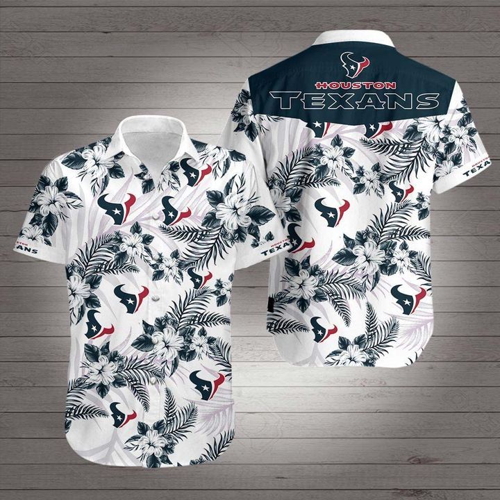 Houston Texans Football Hawaiian Shirt Summer Button Up Houston Texans Football Hawaiian Shirt Summer Button Up