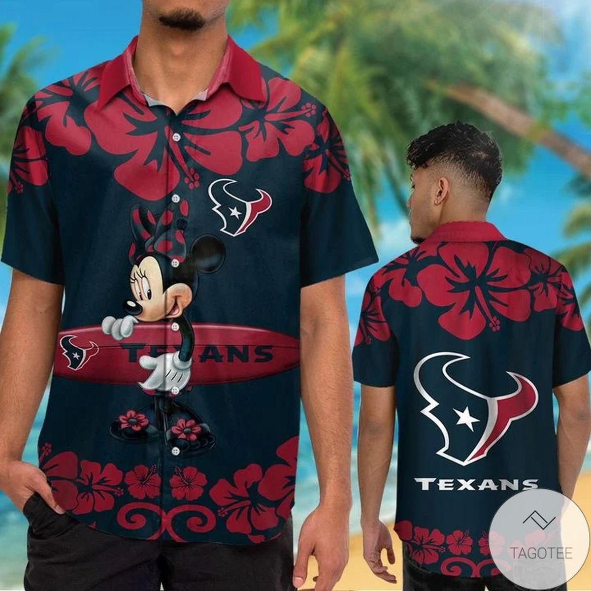 Houston Texans & Minnie Mouse Hawaiian Shirt Houston Texans & Minnie Mouse Hawaiian Shirt