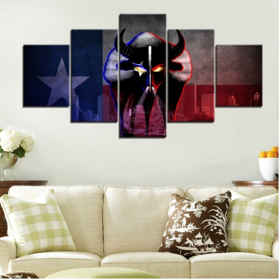 Houston Texans Poster - Sport 5 Panel Canvas Art Wall Decor Houston Texans Poster - Sport 5 Panel Canvas Art Wall Decor
