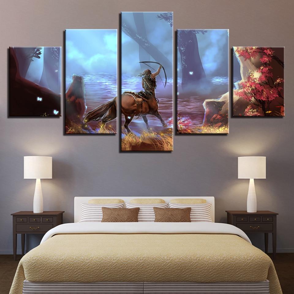 Human Face Horse Body Butterfly Night - Nature 5 Panel Canvas Art Wall Decor Human Face Horse Body Butterfly Night - Nature 5 Panel Canvas Art Wall Decor