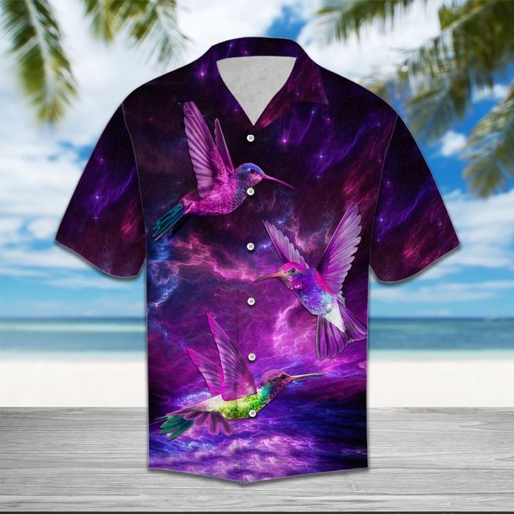 Hummingbird Purple Hawaiian Shirt Summer Button Up Hummingbird Purple Hawaiian Shirt Summer Button Up