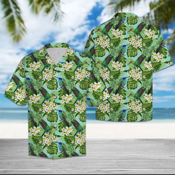 Hummingbird Tropical Hawaiian Shirt Summer Button Up Hummingbird Tropical Hawaiian Shirt Summer Button Up