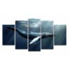Humpback Whale Underwater - Animal 5 Panel Canvas Art Wall Decor