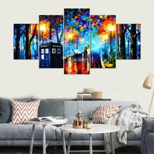 Hyde Park Painting London - Nature 5 Panel Canvas Art Wall Decor Hyde Park Painting London - Nature 5 Panel Canvas Art Wall Decor