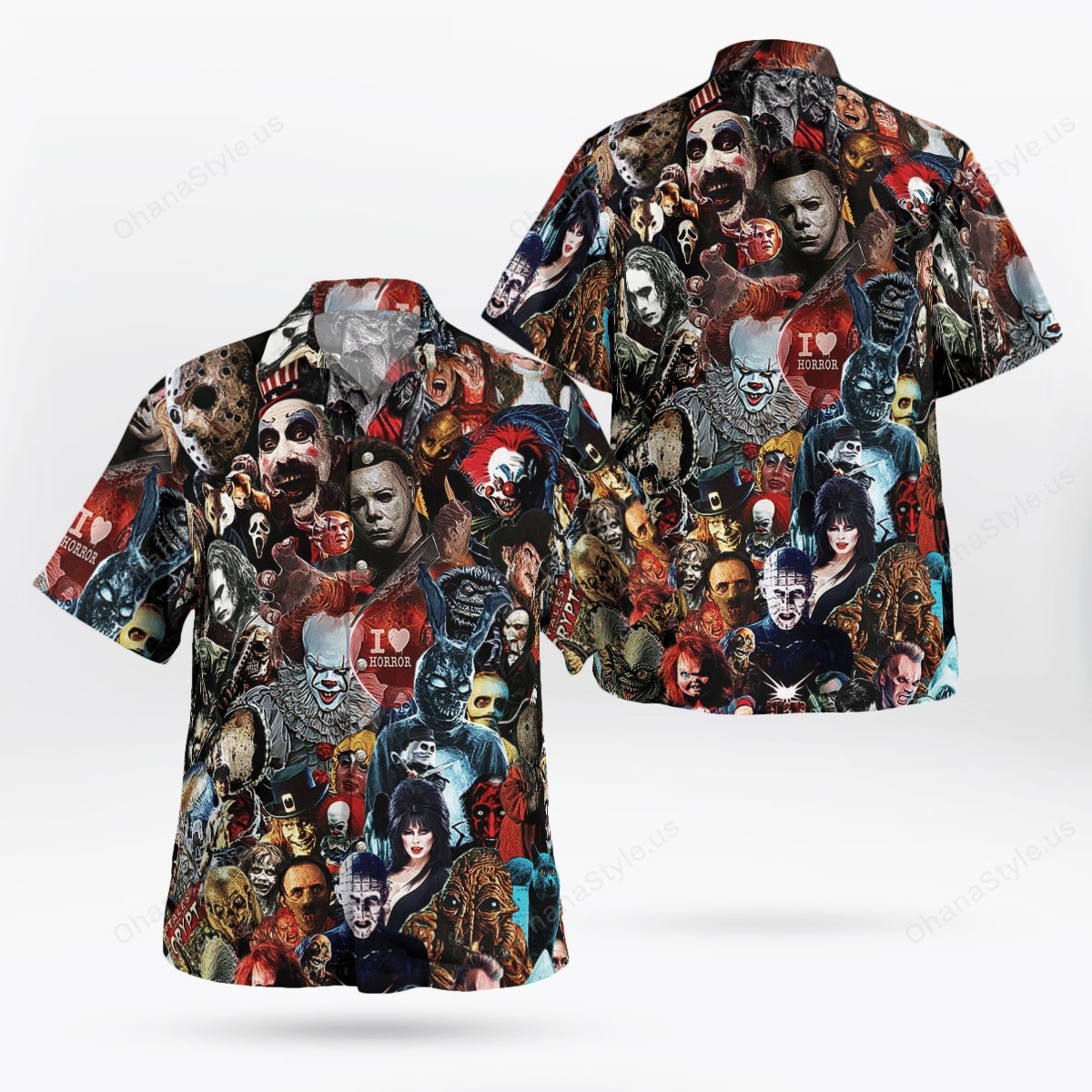 I Love Horror Hawaiian Shirt I Love Horror Hawaiian Shirt