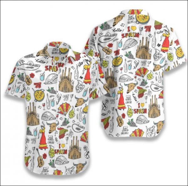 I Love Spain Hawaiian Shirt Summer Button Up I Love Spain Hawaiian Shirt Summer Button Up