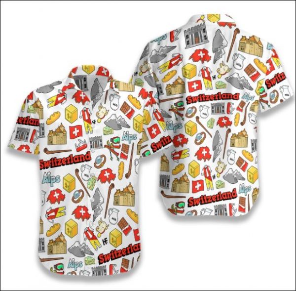 I Love Switzerland Hawaiian Shirt Summer Button Up I Love Switzerland Hawaiian Shirt Summer Button Up