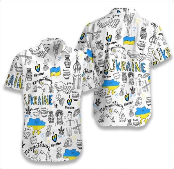 I Love Ukraine Hawaiian Shirt Summer Button Up I Love Ukraine Hawaiian Shirt Summer Button Up