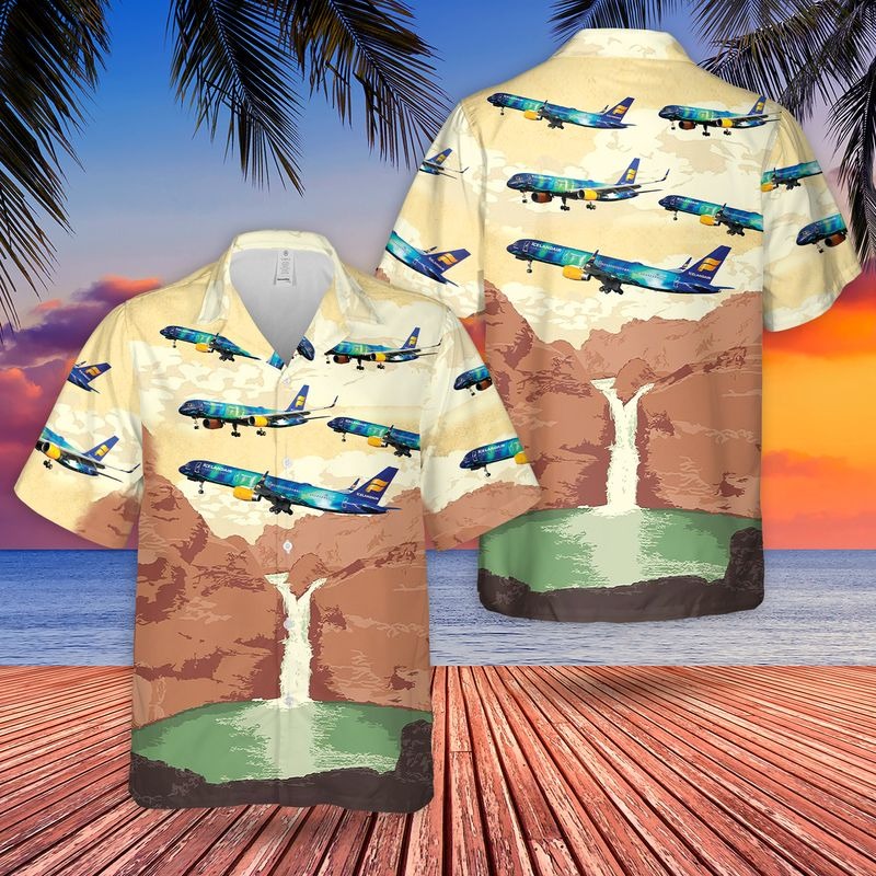 Icelandair Boeing 757 Hekla Aurora Hawaiian Shirt Icelandair Boeing 757 Hekla Aurora Hawaiian Shirt