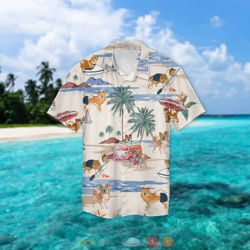 Icelandic Sheepdog Summer Beach Hawaiian Shirt Icelandic Sheepdog Summer Beach Hawaiian Shirt