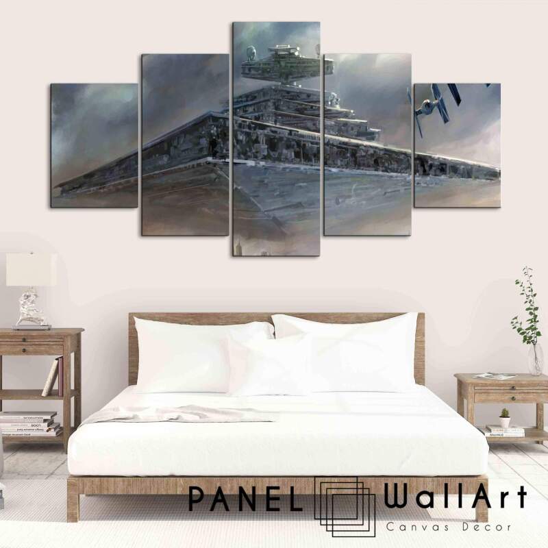 Impressionism Of Star Destroyer - Movie 5 Panel Canvas Art Wall Decor Impressionism Of Star Destroyer - Movie 5 Panel Canvas Art Wall Decor