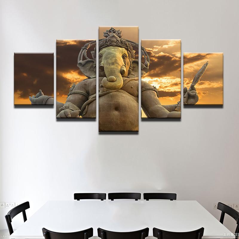 India Tibetan Buddhism Ganesha 99 - Religion 5 Panel Canvas Art Wall Decor India Tibetan Buddhism Ganesha 99 - Religion 5 Panel Canvas Art Wall Decor