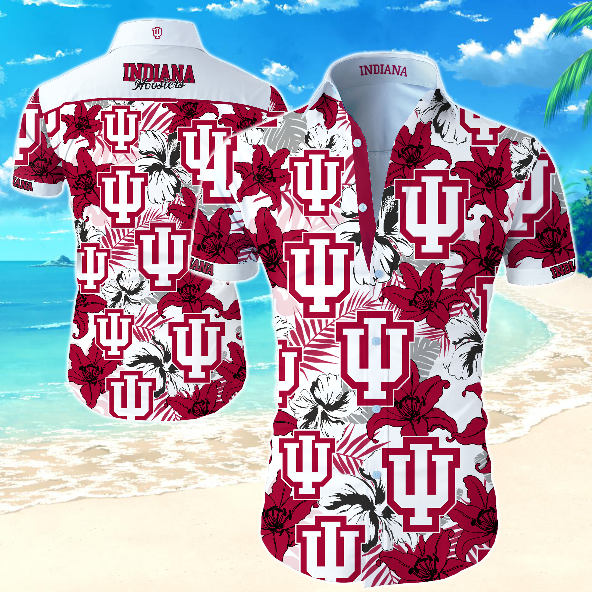 Indiana Hoosiers Hawaiian Shirt Summer Button Up Indiana Hoosiers Hawaiian Shirt Summer Button Up