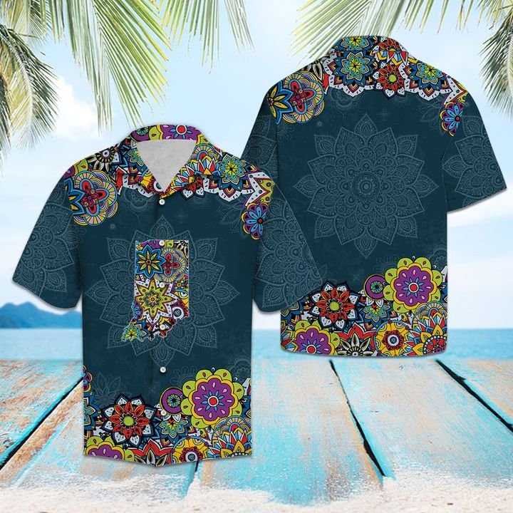 Indiana Mandala Hawaiian Shirt Summer Button Up Indiana Mandala Hawaiian Shirt Summer Button Up