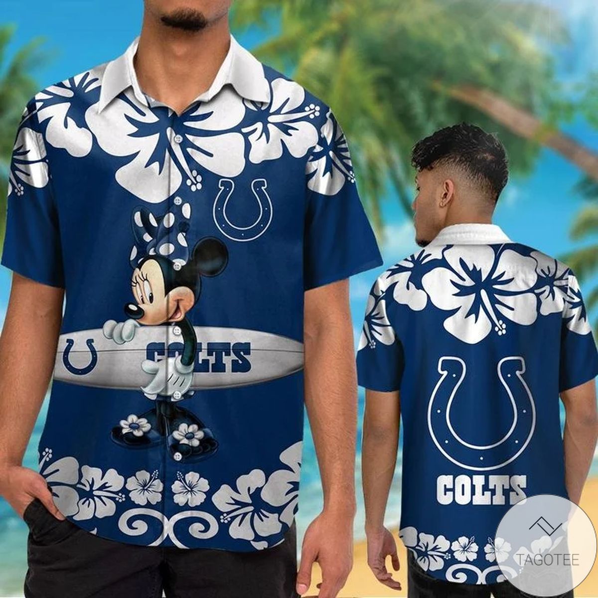 Indianapolis Colts & Minnie Mouse Hawaiian Shirt Indianapolis Colts & Minnie Mouse Hawaiian Shirt
