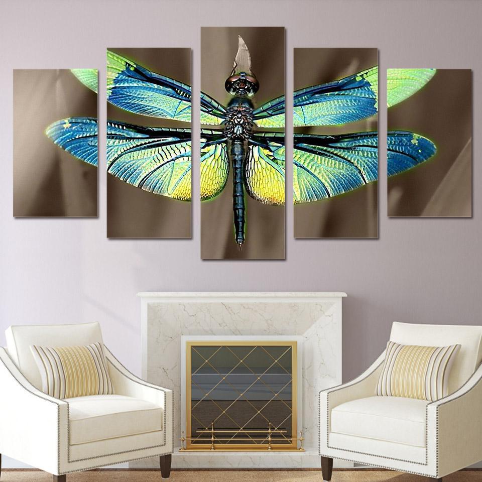 Insect Color Dragonfly - Animal 5 Panel Canvas Art Wall Decor Insect Color Dragonfly - Animal 5 Panel Canvas Art Wall Decor