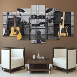 Instrument Guitar - Music 5 Panel Canvas Art Wall Decor