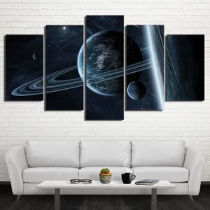 Interstellar Mystery Astronaut - Space Universe 5 Panel Canvas Art Wall Decor