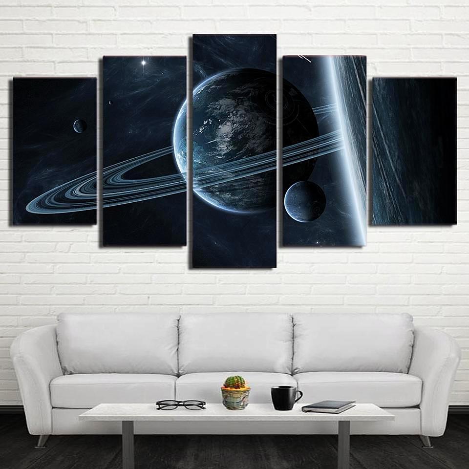 Interstellar Mystery Astronaut - Space Universe 5 Panel Canvas Art Wall Decor Interstellar Mystery Astronaut - Space Universe 5 Panel Canvas Art Wall Decor