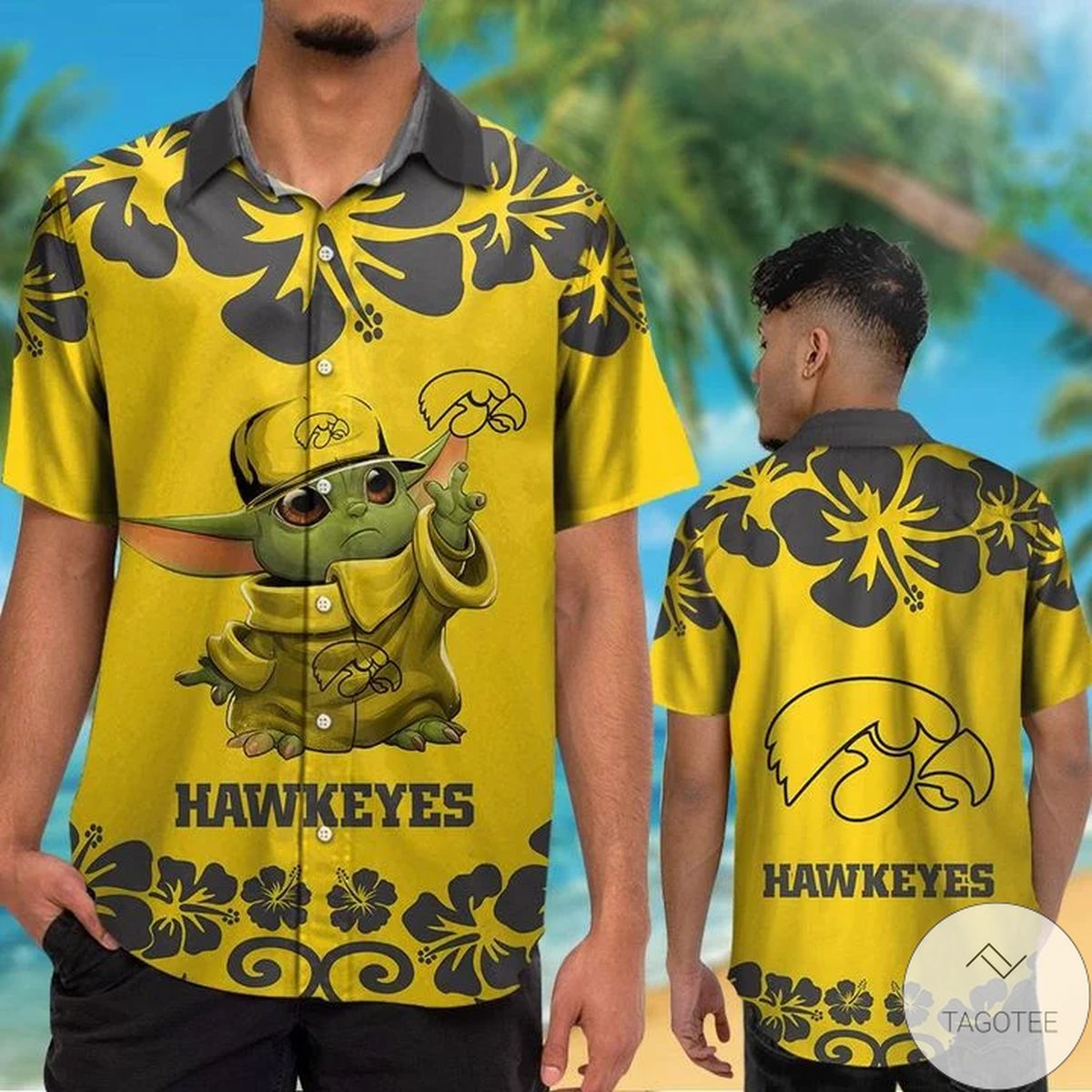 Iowa Hawkeyes Baby Yoda Hawaiian Shirt Iowa Hawkeyes Baby Yoda Hawaiian Shirt