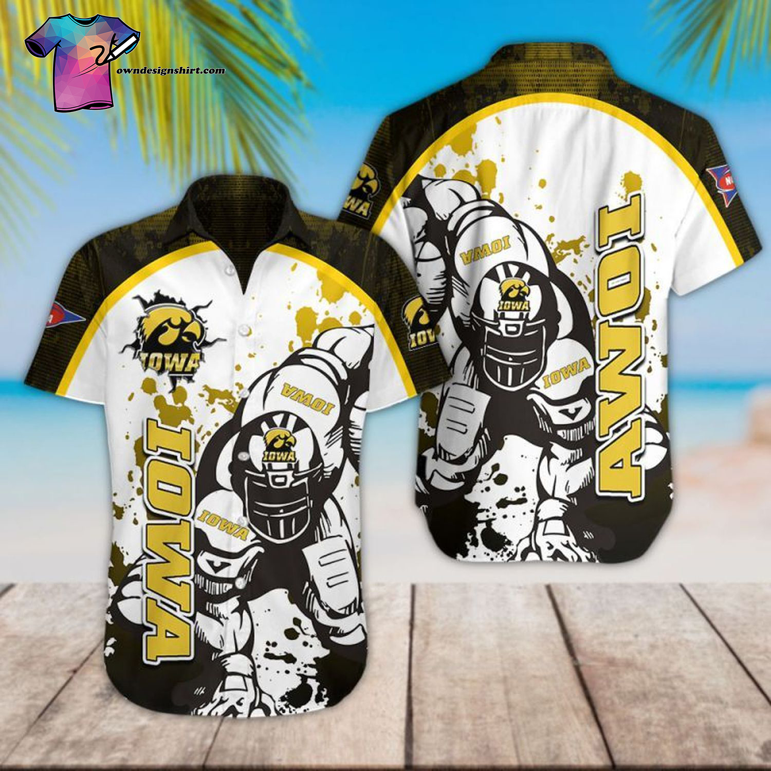 Iowa Hawkeyes Football Player Hawaiian Shirt Iowa Hawkeyes Football Player Hawaiian Shirt